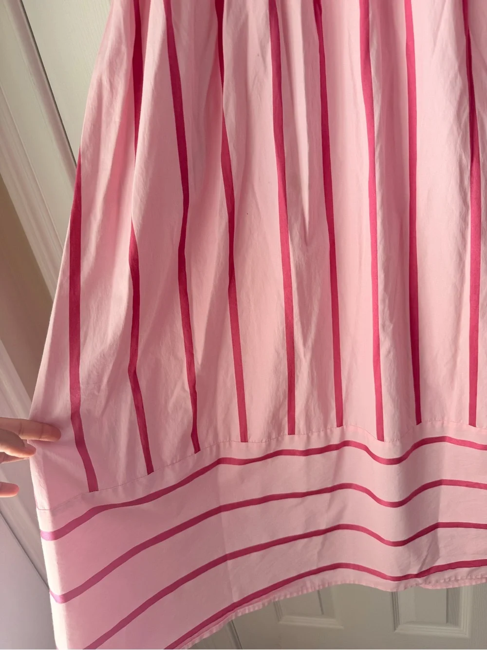 Amazon Pink Striped Spaghetti‑Strap Maxi Dress